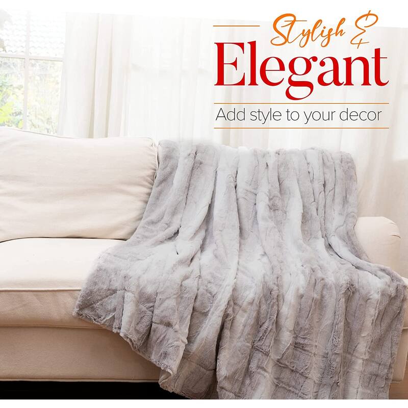 Cheer Collection Soft Cozy Leaf Design Throw Blanket