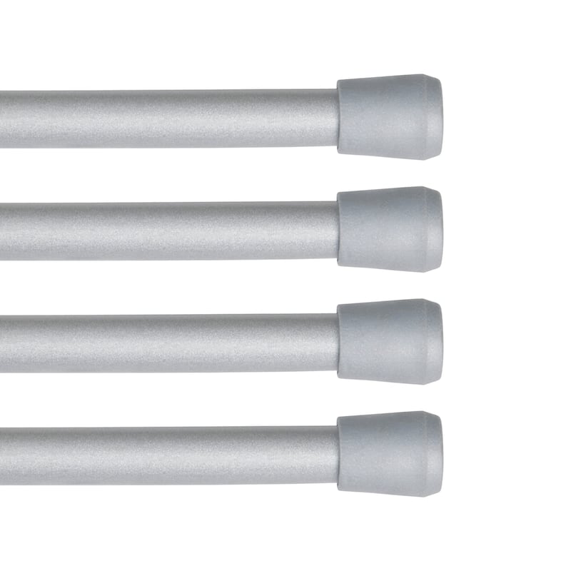 Kenney Fast Fit No Tools 7/16" Spring Tension Rod, 4-Pack