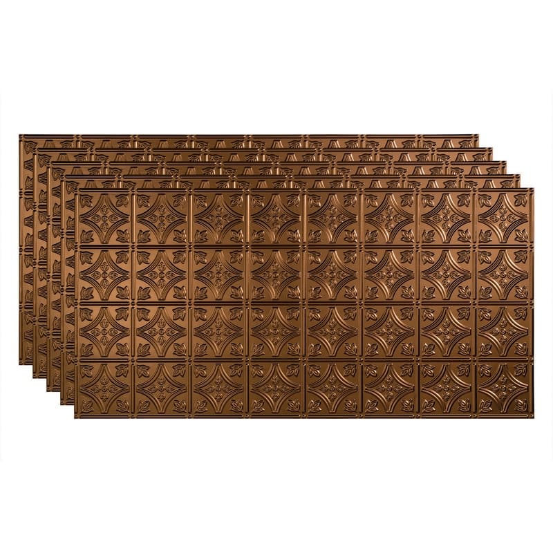 FASÄDE Traditional Style1 Decorative Vinyl 2ft x 4ft Glue Up Ceiling Panel in Oil Rubbed Bronze (5 Pack) - 5 Pack - Oil Rubbed Bronze