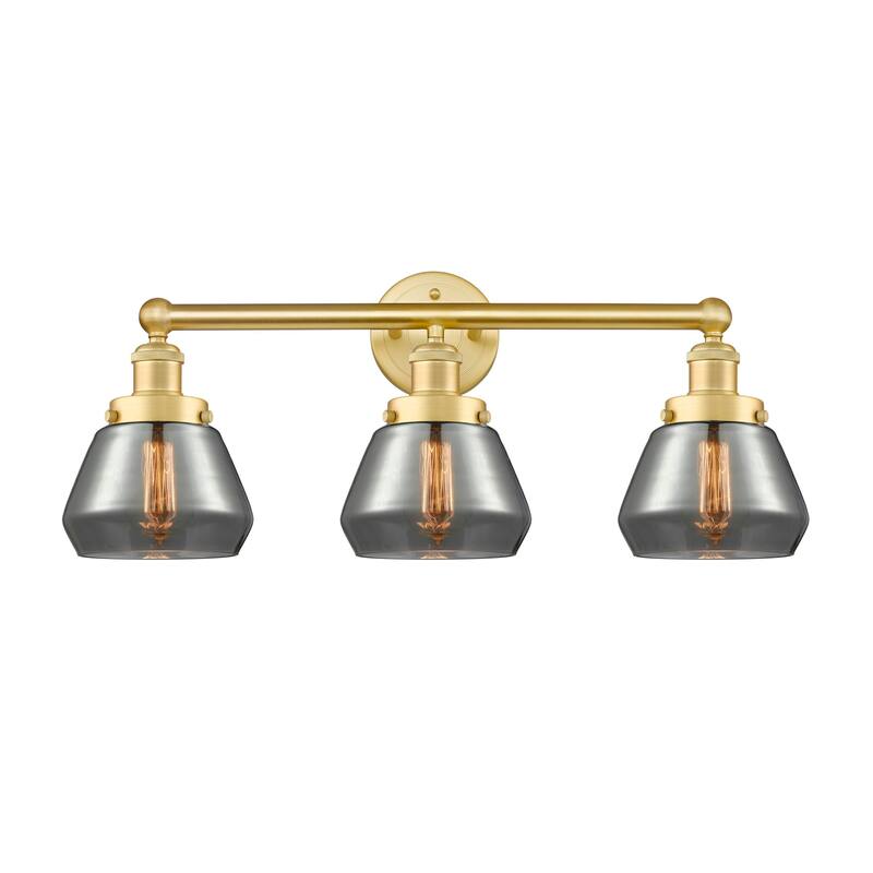 Innovations Lighting 616-3W-10-25 Fulton Vanity Fulton 3 Light 25" - Satin Gold / Plated Smoke