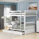 preview thumbnail 1 of 47, Full-Over-Full Bunk Bed with Ladders and Two Storage Drawers White