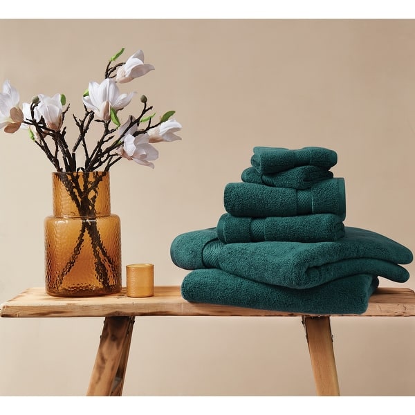 slide 2 of 11, Truly Soft Cloud Solid 6 Piece Towel Set Green