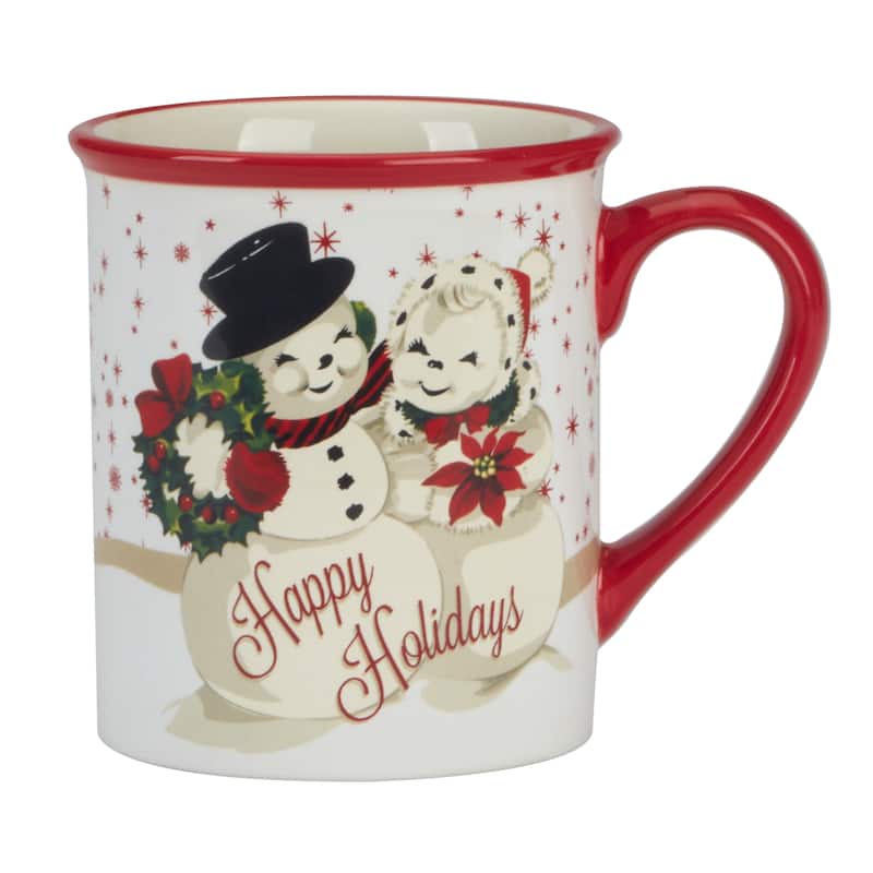 Certified International Santa's Retro 18 oz. Mugs, Set of 4