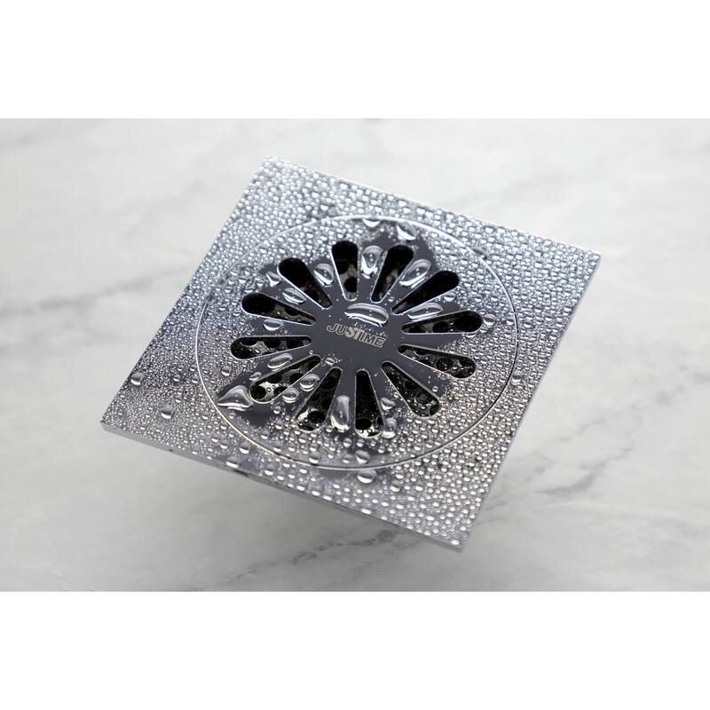 Kingston Brass Watercourse Sunburst 4" Square Grid Shower Drain