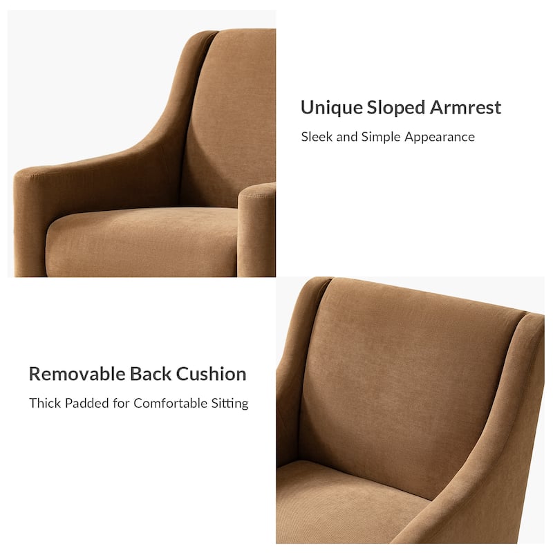 Francis Mid-Century Modern Living Room Armchair with Recessed Arms Set of 2 by HULALA HOME