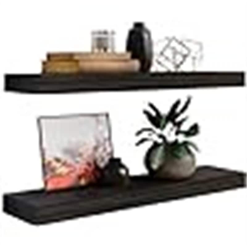 Floating Wall Shelves - 5.5"D x 24"W x 1.5"H - 5.5"D x 24"W x 1.5"H - Black