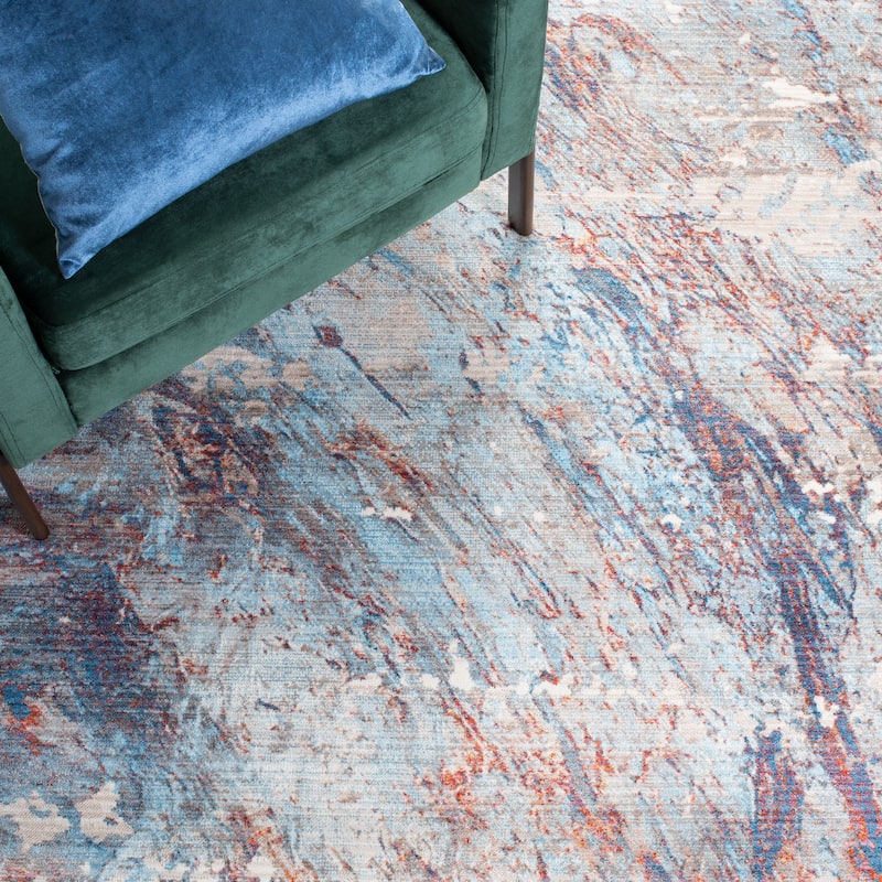 SAFAVIEH Vintage Persian Luta Modern Abstract Rug - Blue/Rust - 5' x 7' 6"