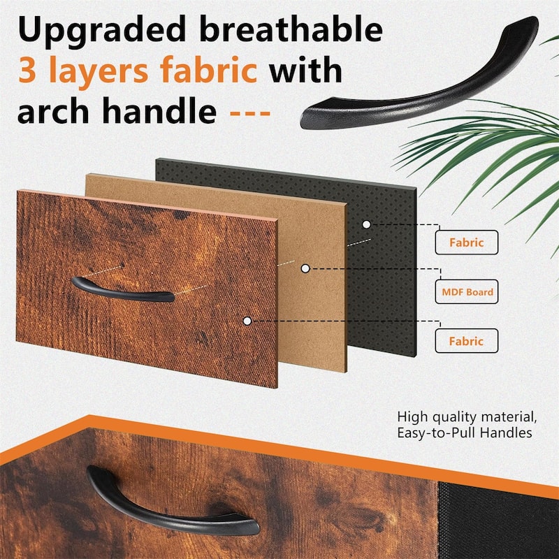 Nightstand Set of 2, Side Table with 2 Fabric Drawers, End Table, Bedside Table , Night Stand for Bedroom