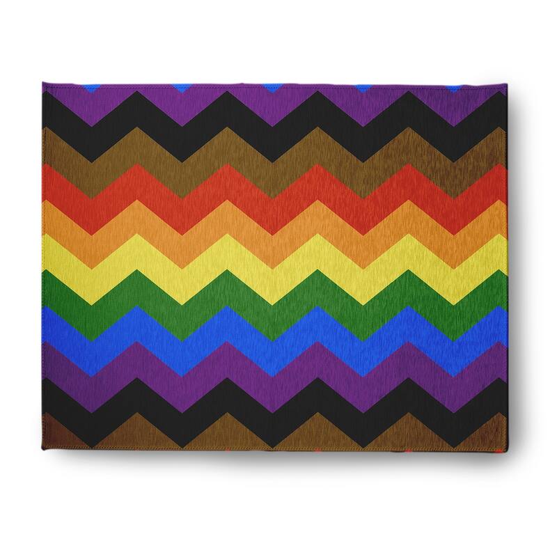 Inclusive Pride Chenille Rug - Inclusive Pride Chevron - 8' x 10'