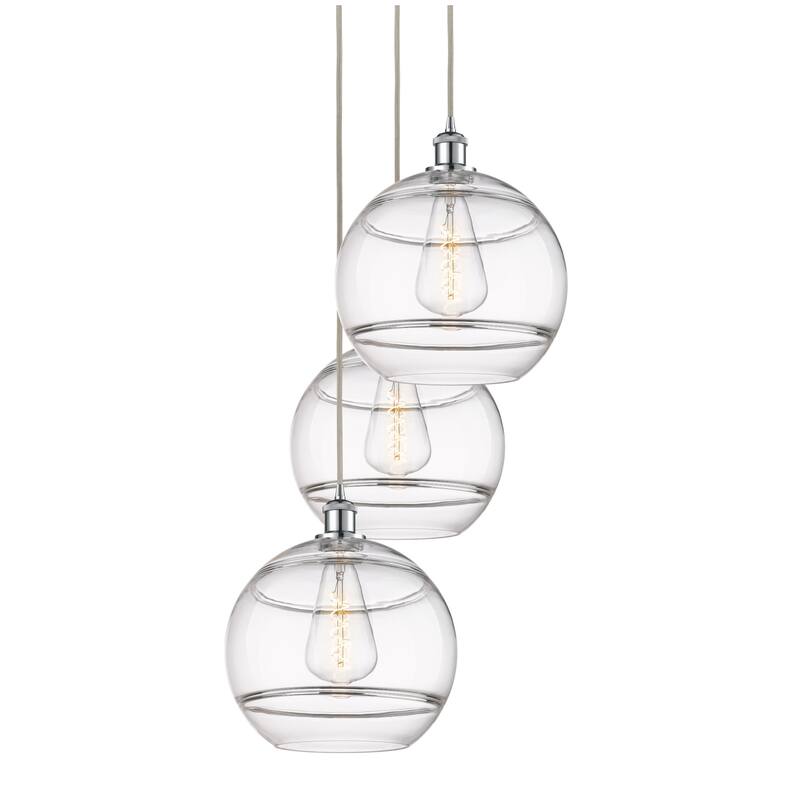 Innovations Lighting 113B-3P-41-19 Rochester Pendant Rochester 3 Light - Polished Chrome / Clear