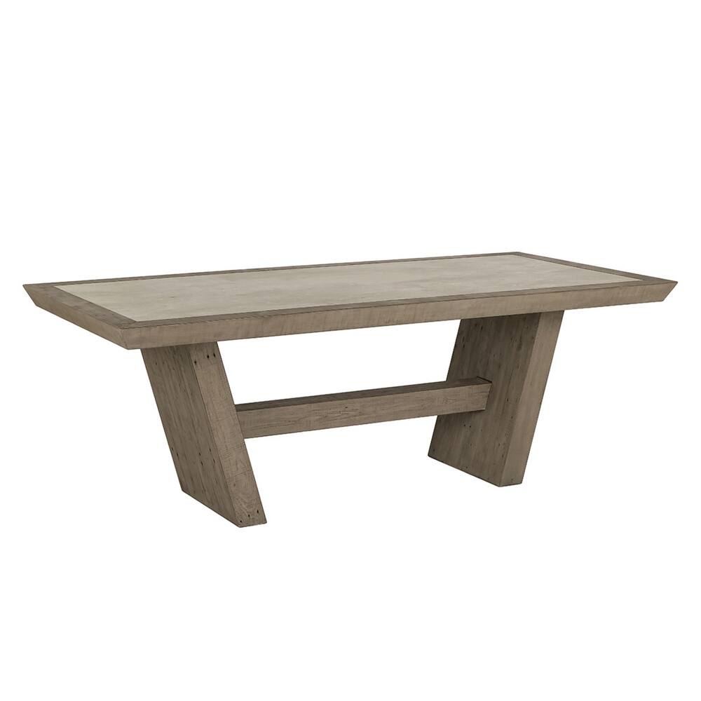 Classic Home Efron 84" Reclaimed Wood Dining Table in Distressed Gray