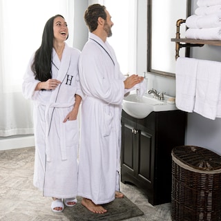 Superior 100% Cotton Embroidered Adult Unisex Luxury Bathrobe
