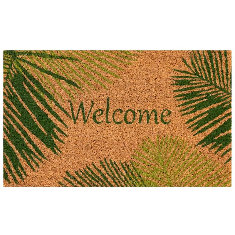 Liora Manne Natura Palm Border Outdoor Mat Green 18"X30"