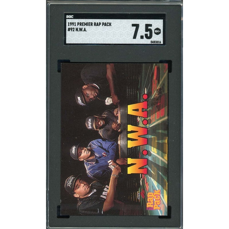 NWA 1991 Premier Rap Pack Rap Easy E Card #92 Graded SGC 7.5 - 8'6" x 11'6"