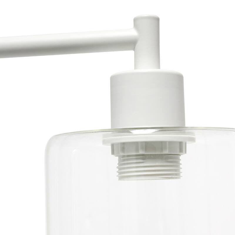 18.8 in. White Finish Table Lamp with White Shade, Desk Lamp for Writing and Computer Desks