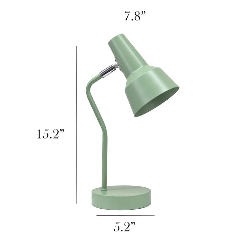 Metal Gooseneck Desk Lamp Adjustable Task Light for Home Office - 7.80 x 5.20 x 15.20 in. (L x W x H)
