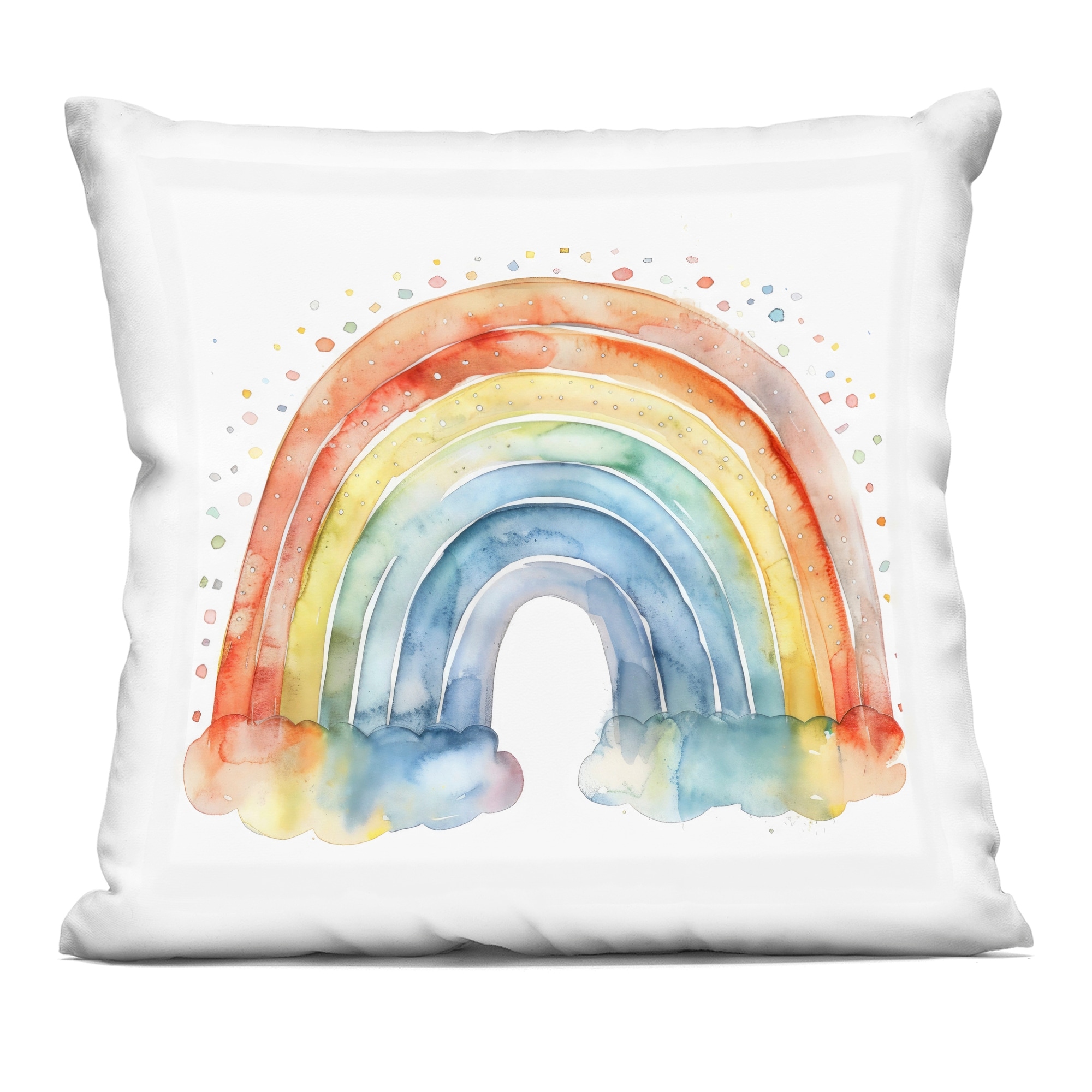 Stupell Colored Rainbow Clouds Decorative Printed Throw Pillow Design by Creative Studio