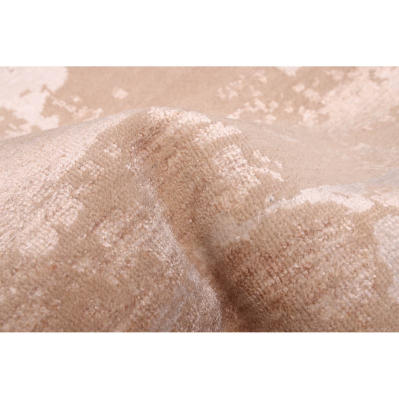 ECARPETGALLERY Hand-knotted Legacy Tan Silk, Wool Rug - 2'6 x 12'2