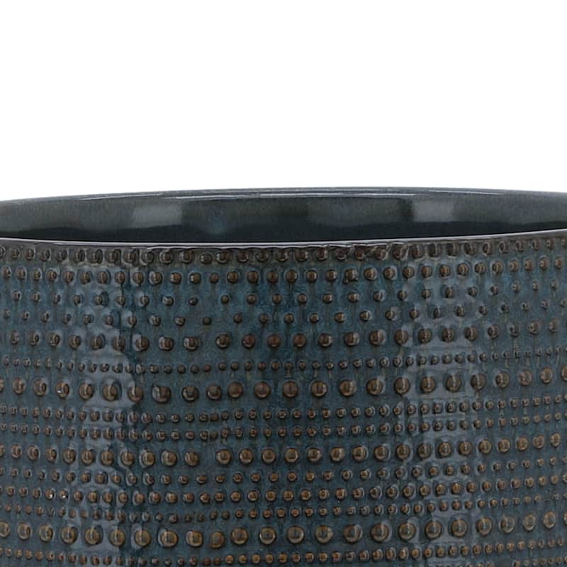 Sagebrook Home Ceramic Planter with Natural Wood Stand