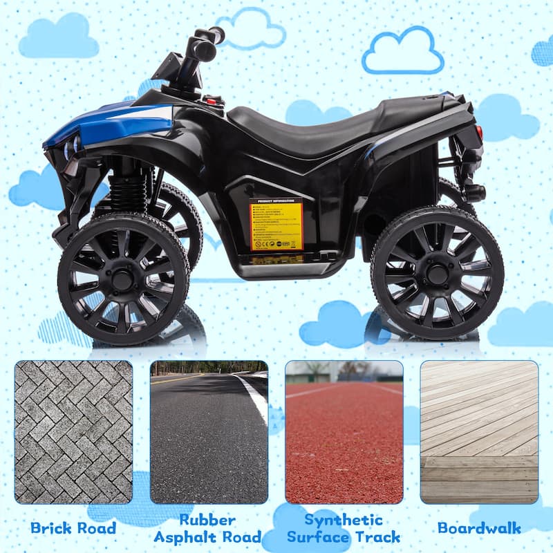Kids ATV 4 Wheeler Quad Electric Vehicles with LED Lights Music