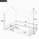 preview thumbnail 4 of 12, White Full Size Metal House Bed with Fence, Roof, and Door for Kids' Bedroom
