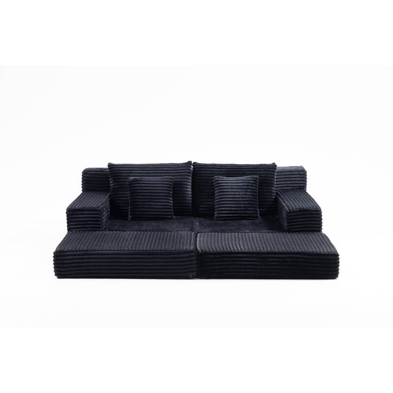 Double Chaise Lounge Sofa, Cloud Plush Sofa Bed, Upholstered Boneless Cloud Sofa Deep Seat, Sleeper Loveseat Chair