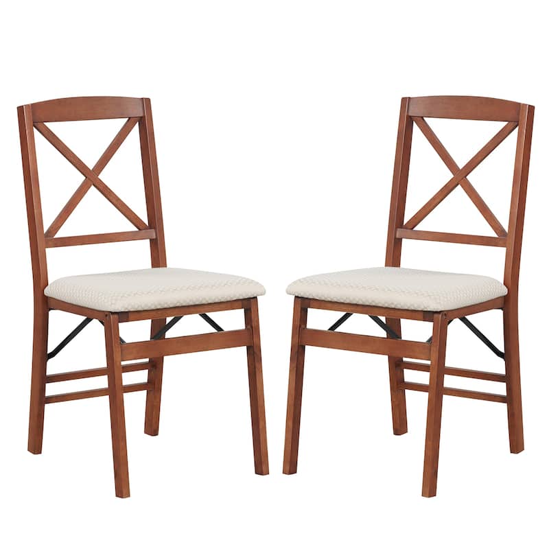 Gymax 4 Set Kitchen Chairs w/ Rubber Wood Frame Upholstered Seat