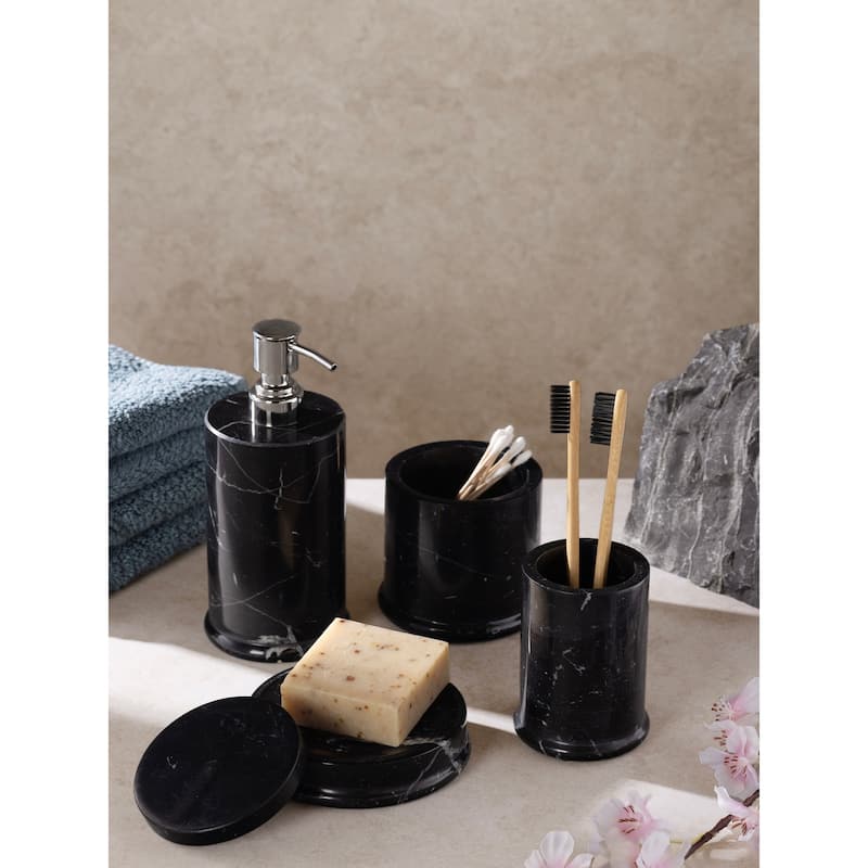 Marquina Marble Bath Accessories - Set of 4