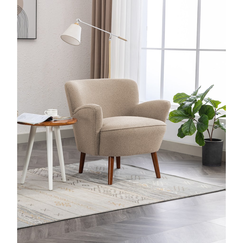Porthos Home Nolan Fabric Upholstered Accent Chair with Rubberwood Legs