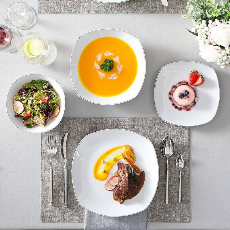 MALACASA Elisa Basic Porcelain Dinnerware Set (Service for 6)