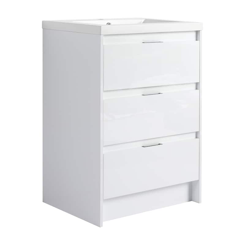Freestanding Bathroom Vanity with Resin Sink