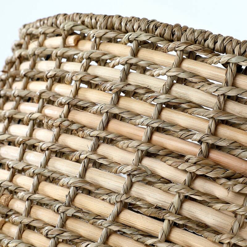 Lennie 3-Light Rattan Drum Semi-Flush Mount Ceiling Light - 16'' W