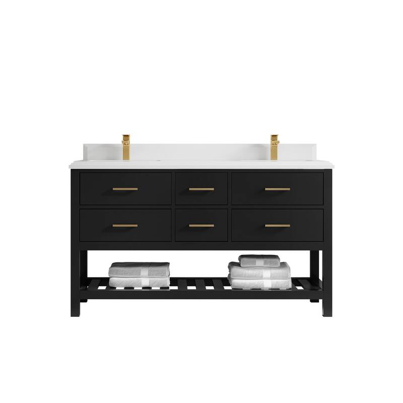 Willow Collections 60 in. W x 22 in. D Parker Double Sink Bathroom Vanity with Countertop