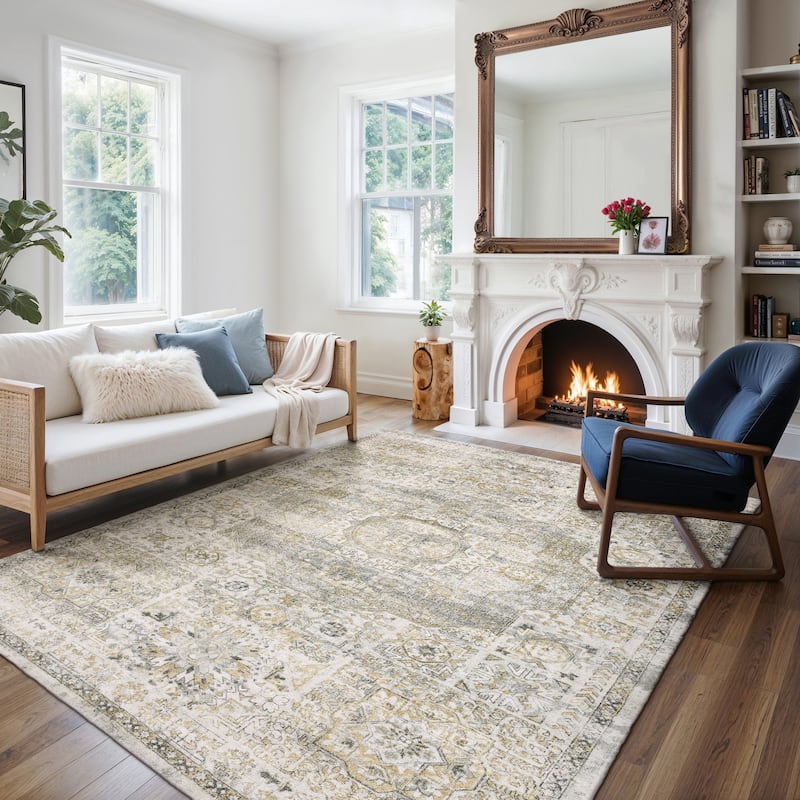 Style Haven Willett Oriental Grey/ Gold Area Rug