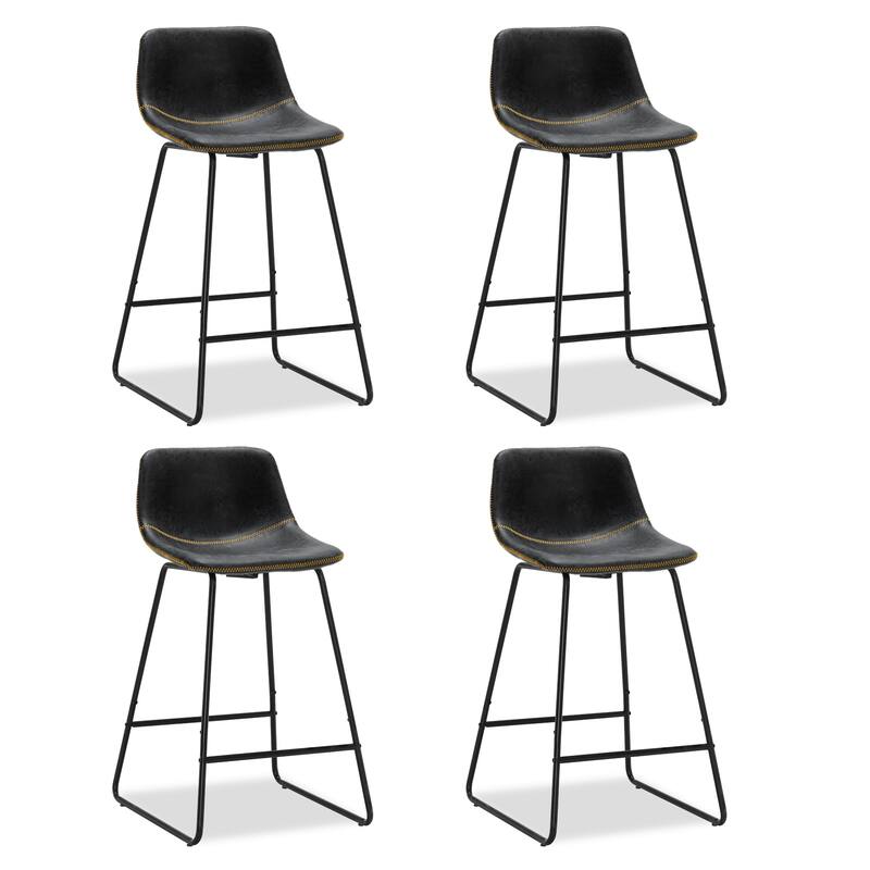 Modern 24.in Counter Height Bar Stool with PU Leather and Metal Frame Barstools for Kitchen Island