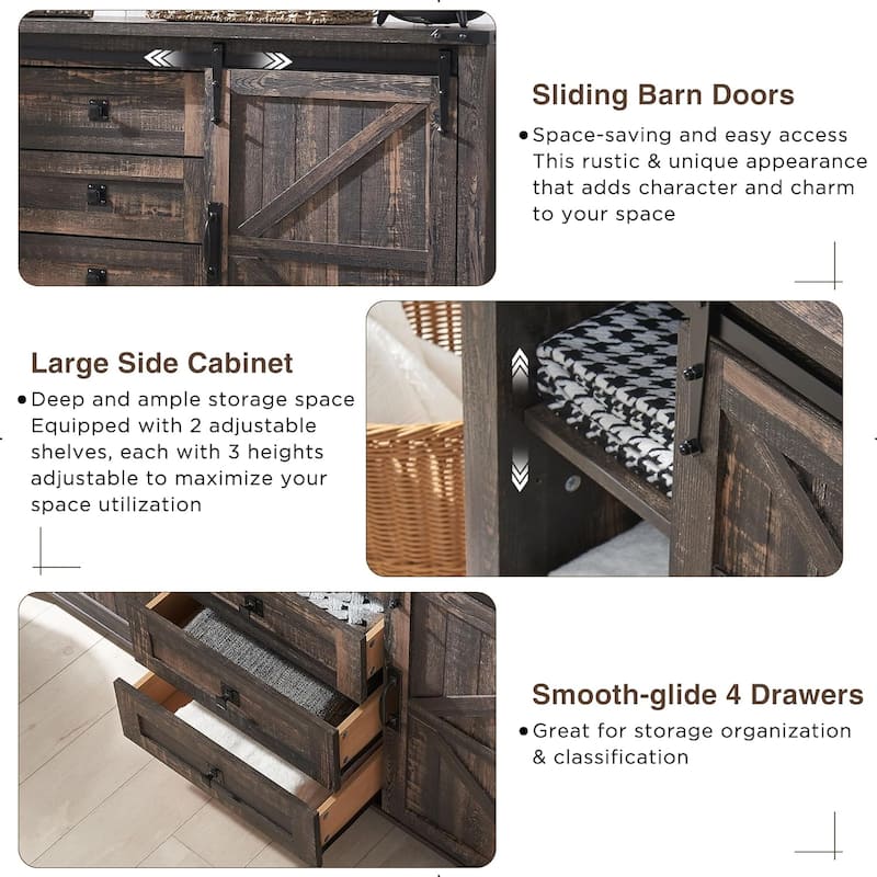 Farmhouse Dresser, Chest of Drawer, Dresser TV Stand, Storage Dresser