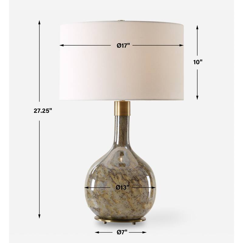 Uttermost Rhine Brown Glass Table Lamp - 27.25'' H X 17'' W X 17'' D