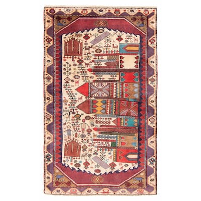 ECARPETGALLERY Hand-knotted Melis Vintage Cream Wool Rug - 4'3 x 7'1