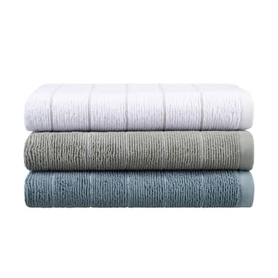 Martex Slub Stripe Blue Bath Towel