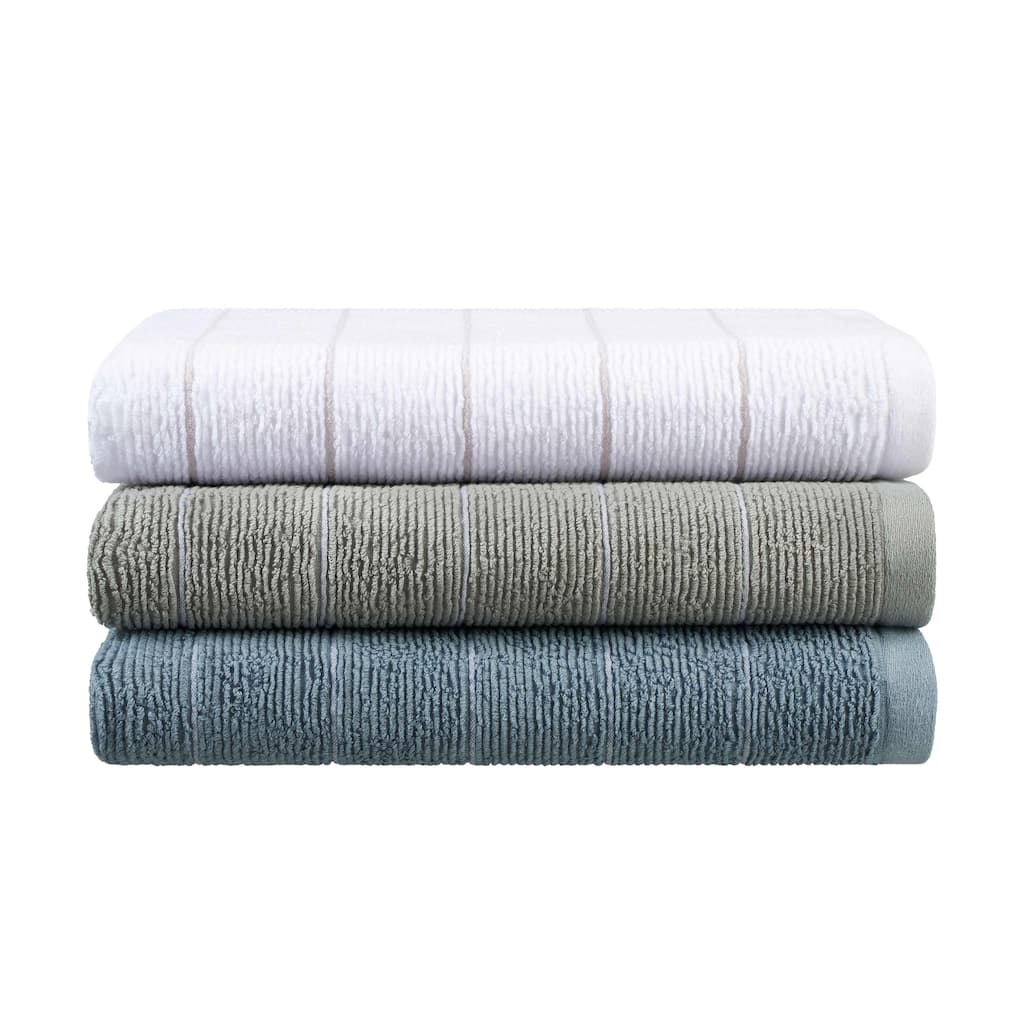 Martex Slub Stripe Blue Bath Towel