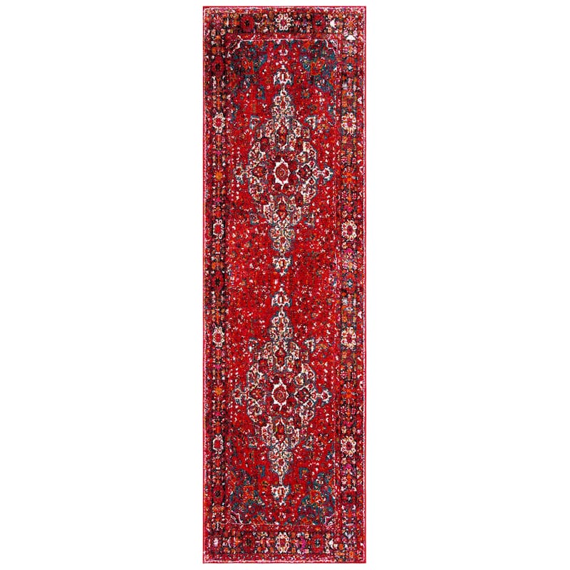 SAFAVIEH Vintage Hamadan Georgiana Traditional Oriental Rug - 2'3" x 6' Runner - Red/Multi