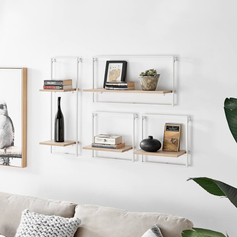 Danya B Framed Wall Art 4-Piece Modern Shelf Set