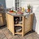 preview thumbnail 37 of 93, 100% Solid Wood Outdoor Kitchen Cabinet Set, Modular Patio BBQ Island Sideboard Buffet Pantry 35.4"Conrer(Wood)