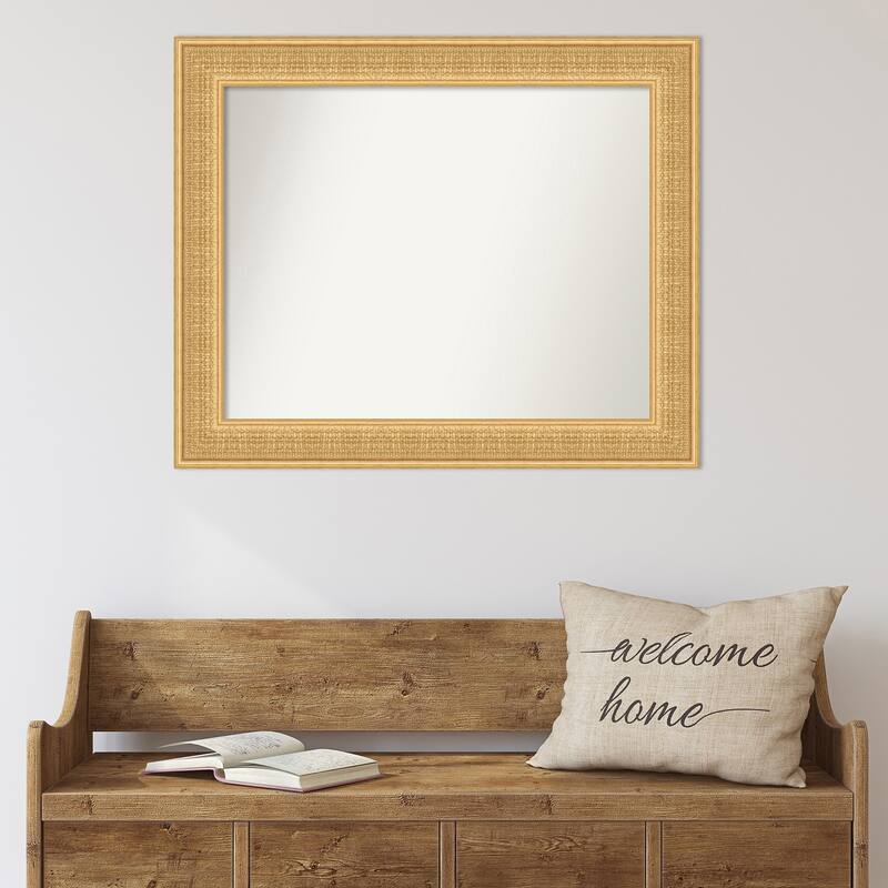 Trellis Non-Beveled Wood Framed Wall Mirror - Trellis Gold
