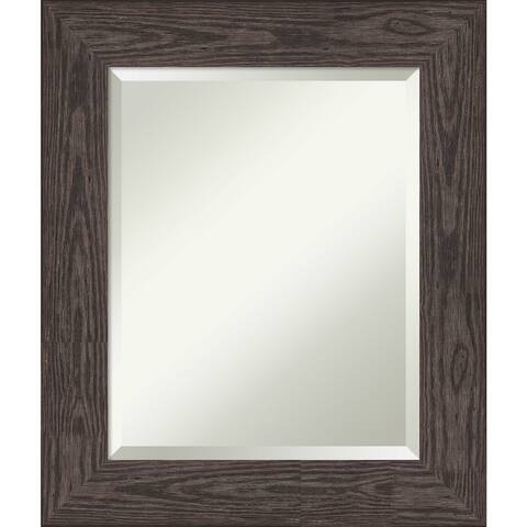 Beveled Wood Bathroom Wall Mirror - Bridge Grey Frame