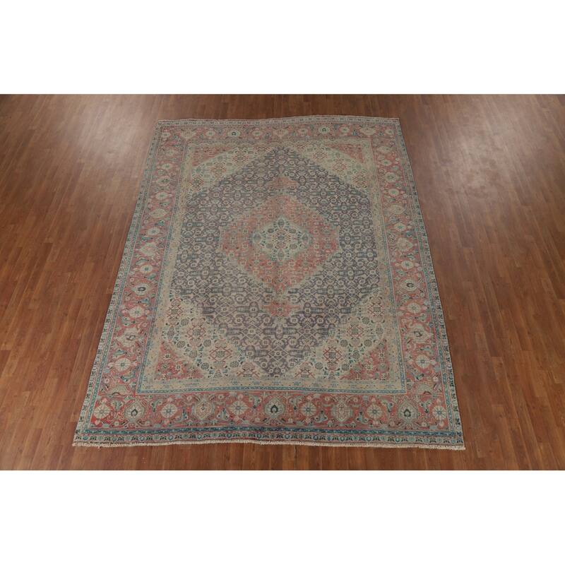 Tabriz Persian Vintage Area Rug Handmade Wool Carpet - 8'5" x 10'10"