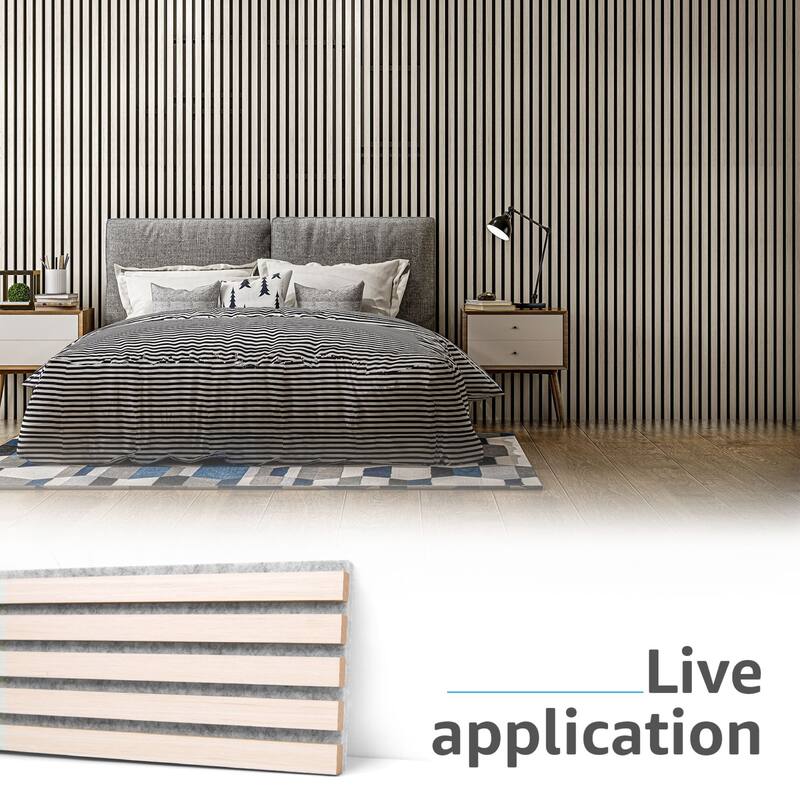 Art3d 7.9 X 107in Slat Acoustic Wall Panels,3D Fluted Sound Absorbing Panel, 4pcs - N/A