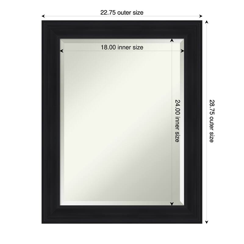 Abbey Black Beveled Framed Bathroom Vanity Wall Mirror - Abbey Black - 23 x 29 in