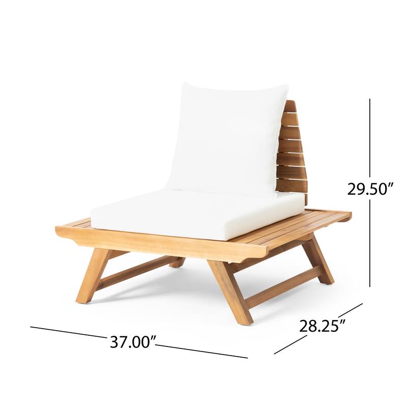 Sedona Outdoor 4 Seater Acacia Wood Chat Set with Side Table and Coffee Table by Christopher Knight Home