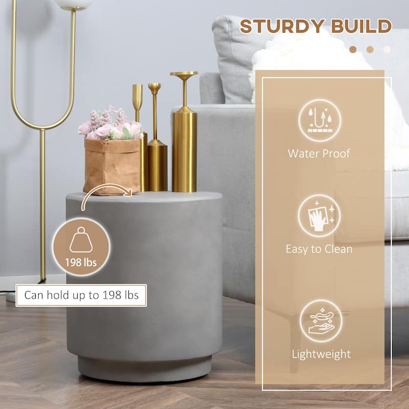 Round Side Table Nightstand With 4 Adjustable Feet